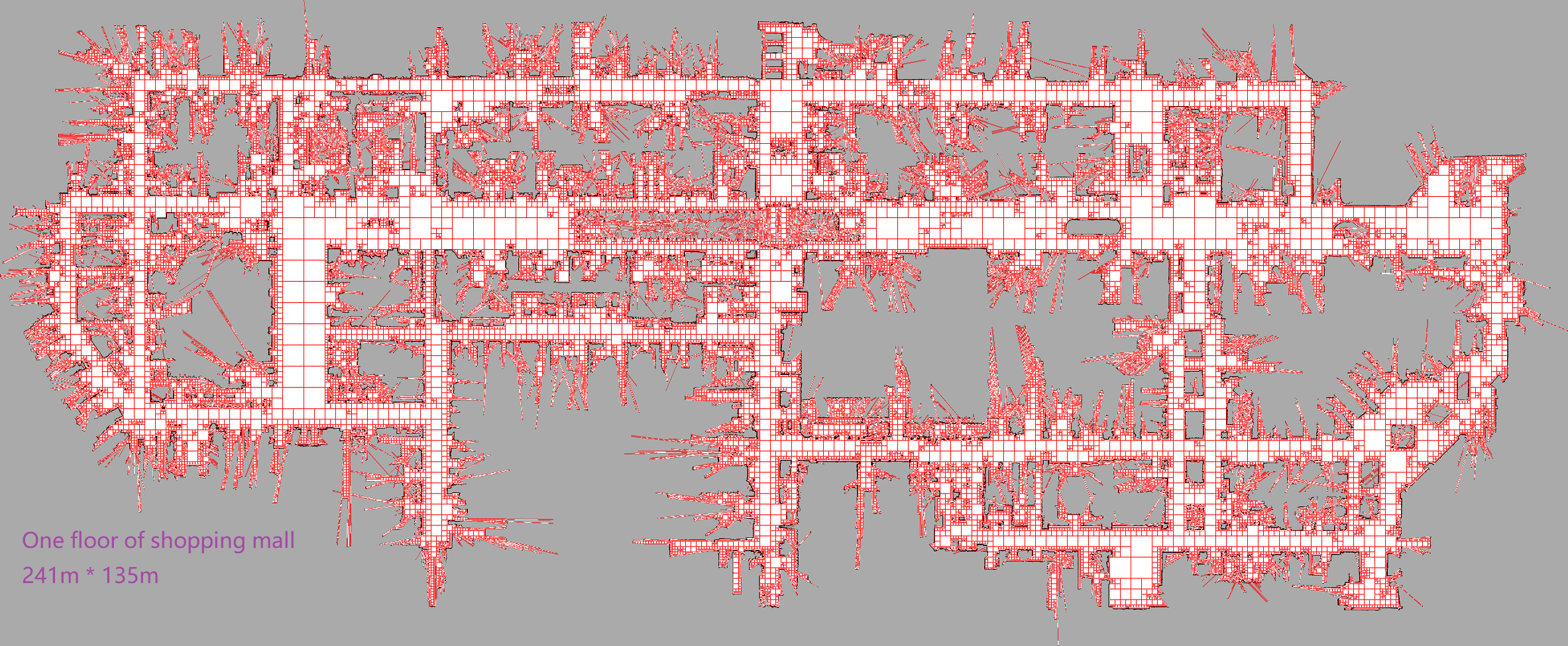 Quadtree slam for large shopping mall